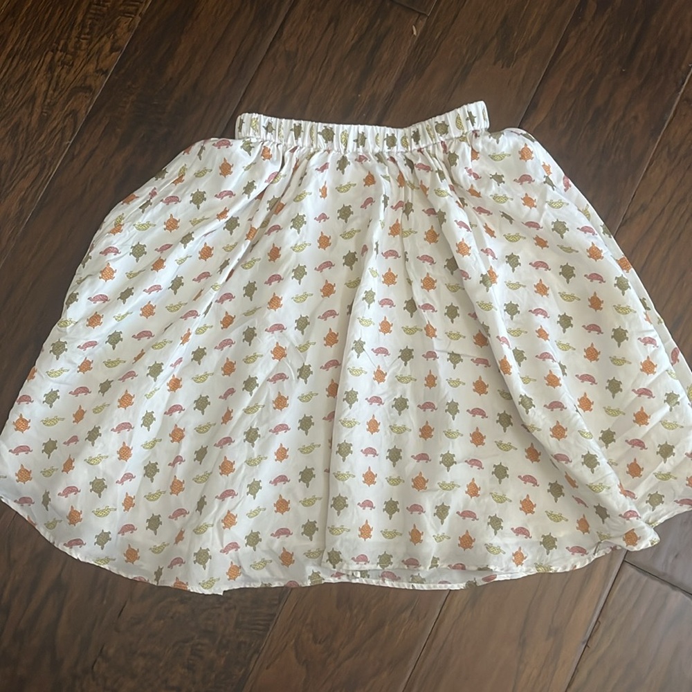 J Crew Crewcuts Silk Girls Turtle Skirt Sz 6-7 Large